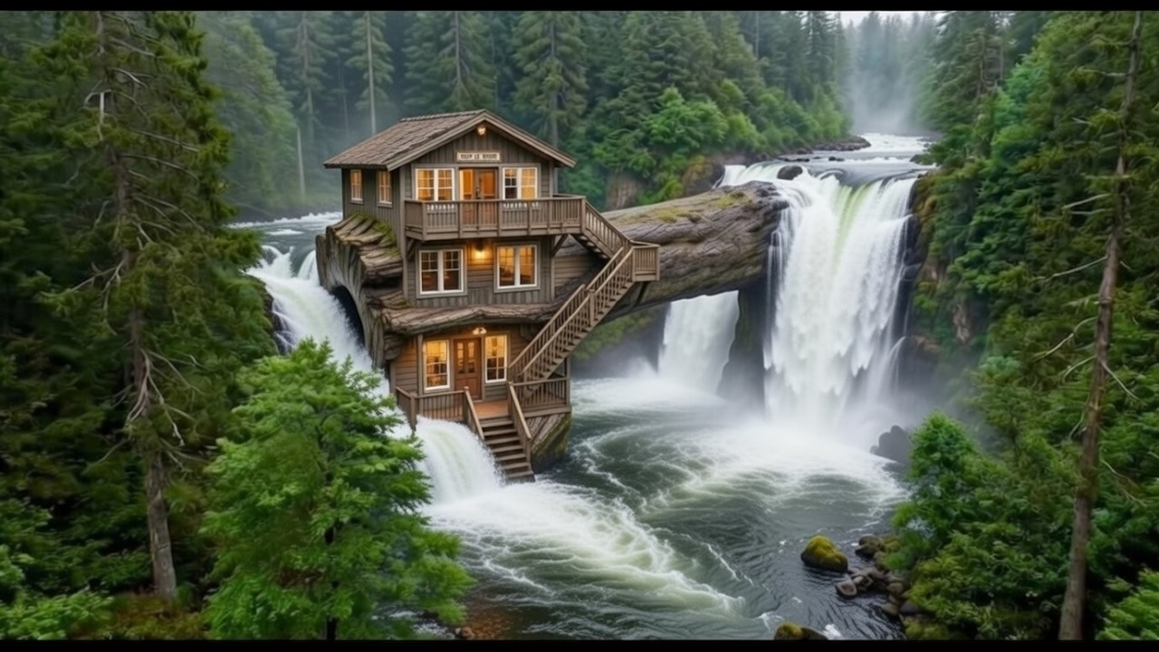 Dupplex Building A Secret Room Inside A Tree Trunk Over A Waterfal By Shafin Ahamed