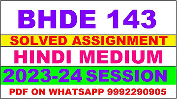 bhde 143 solved assignment 2023 | bhde 143 solved assignment in hindi 2022-2023 | bhde 143 2023