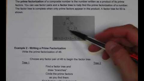 6th Grade: 1.4 - Prime Factorization