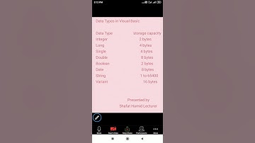 Data Types in Visual Basic 6 by Er. Shafat Hamid