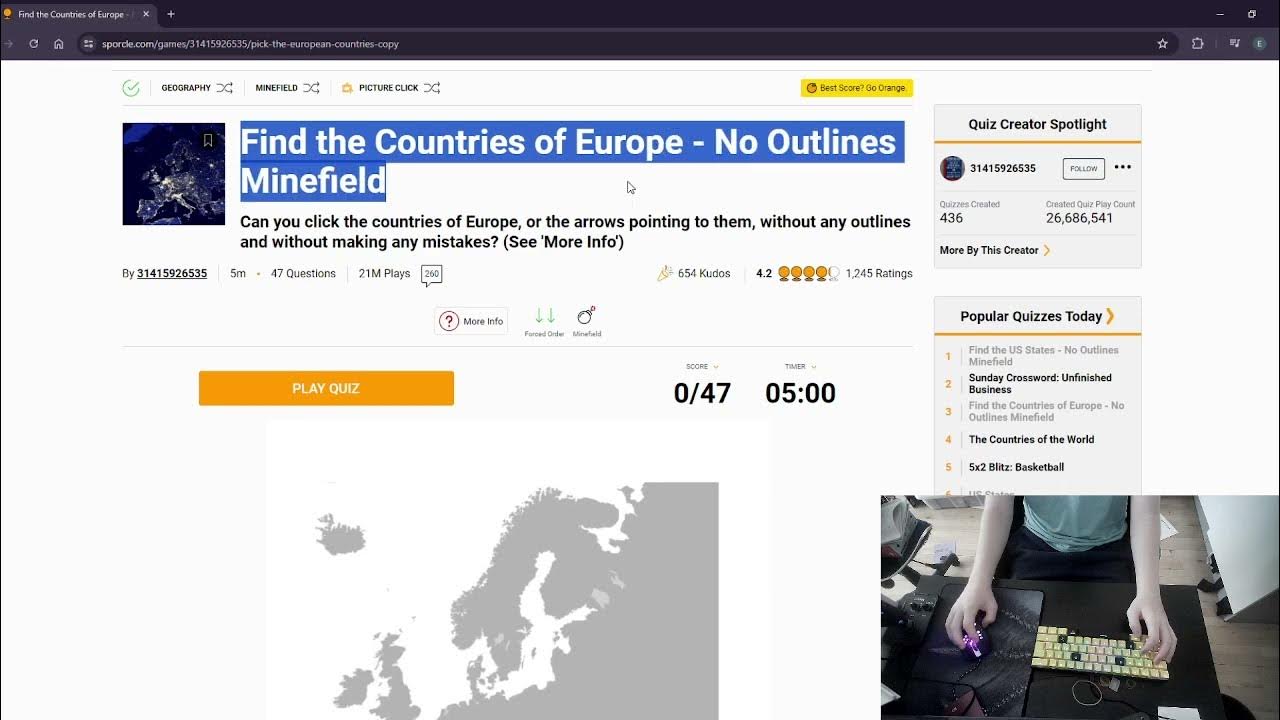 Day 4 of playing a geography quiz until JackSucksAtGeography find one of my vids YouTube