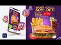 Burger Restaurant Advertising Poster - Adobe Photoshop