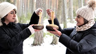 How to cook Vegan dan dan noodles in nature ( Recipe in 30 minutes)