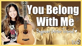 You Belong With Me 💛 Taylor Swift EASY Guitar Tutorial Beginner Lesson w/ Chords, Tab & Play-Along!