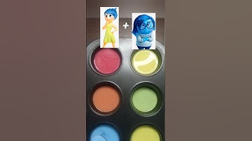 Inside out color mixing | guess the final emotion🧡 #insideout2 #colormixing #asmr #shorts #emotions