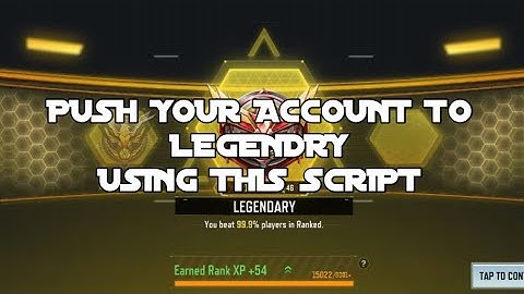 CODM SCRIPT PUSH YOUR ACCOUNT TO LEGENDARY PLAYSAFE/BRUTAL