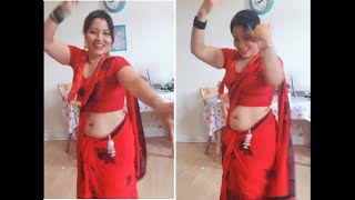 Sushma Aunty Sexy deep Navel Belly Sari dance