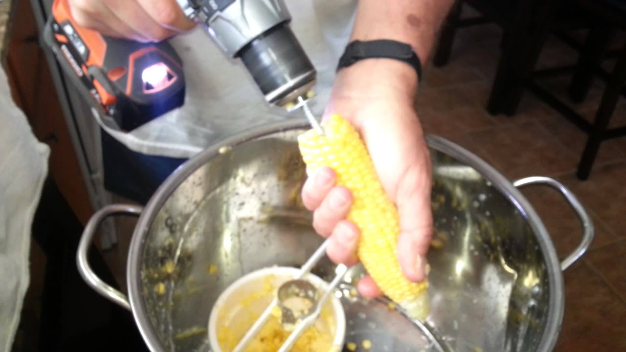 Cutting Corn Off The Cob With Kernel Kutter