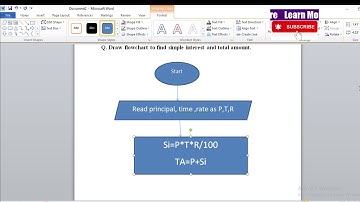 Flowchart to find simple interest and total amount