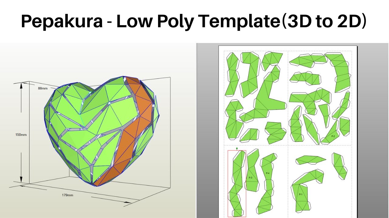 pepakura step by step tutorial how to make lowpoly template of 3d models paper craft tutorial youtube