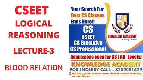 CSEET LOGICAL REASONING LECTURE-3 (BLOOD RELATION)