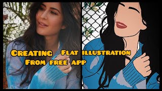 Creating flat illustration with phone📱 by using free app. screenshot 3