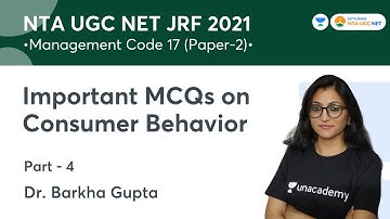 Important MCQs on Consumer Behavior | NTA UGC NET-JRF 2021 | Management Code 17 | Dr. Barkha Gupta
