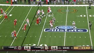 Fields Finds WIDE OPEN Reciever For Touchdown Ohio State Vs Clemson Sugar Bowl Highlights 2020