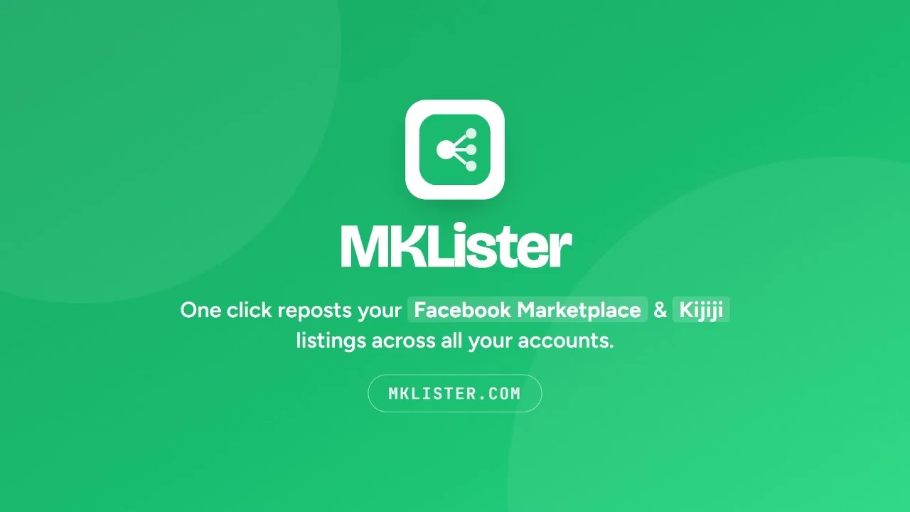 MKLister tutorial video — repost your listings to every account in one click