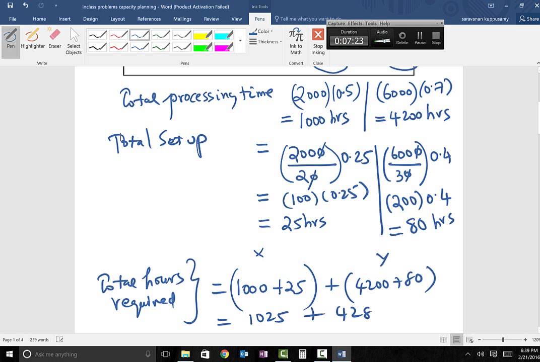 capacity planning problem youtube