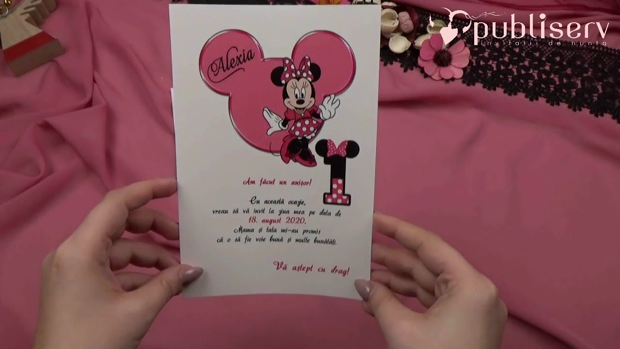 Invitatii De Botez Fetite Disney Minnie Cod N23 X M38 Www