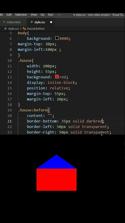 How to Make House shape in HTML and CSS (Short tutorial) #short video # ...