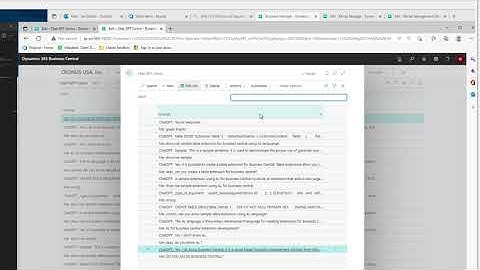 Integrate ChatGPT in Business Central (Prototype Demo) free source code