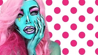 Video thumbnail of "Cartoon Pop Art Girl Painting Makeup"