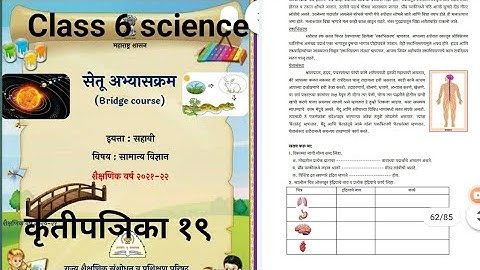 Setu abhyaskram/bridge cource/सेतु अभ्यासक्रम class 6science krutipatrika 19 day 19 कृतीपञिका