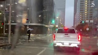 Houston storms: Heavy rain and wind damage hit in Texas city; mayor advises residents to stay home