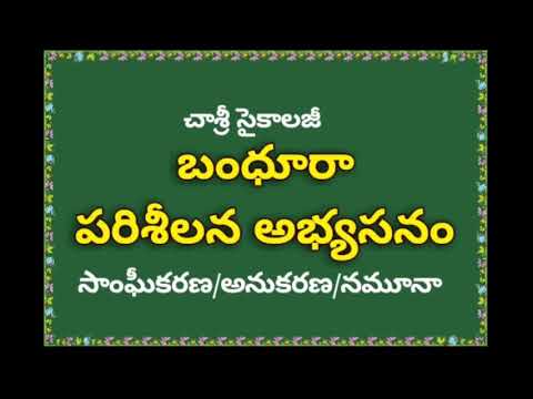 బంధూరా పరిశీలన అభ్యసనం:చాశ్రీ సైకాలజీ : బండూరా అనుకరణ అభ్యసనం , బందూరా నమూనా అభ్యసనం, సాంఘీకరణ అభ్యస