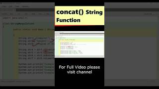 concate() String Functions in java | concate() String Manipulation