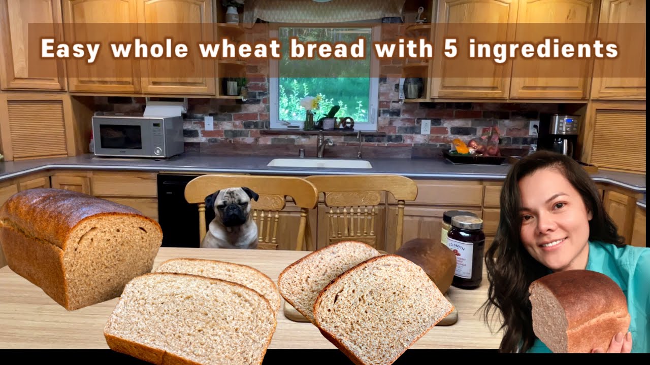 ขนมปังโฮลวีท ไม่ใส่ ไข่ นม เนย น้ำมัน น้ำตาล Easy Whole Wheat Bread