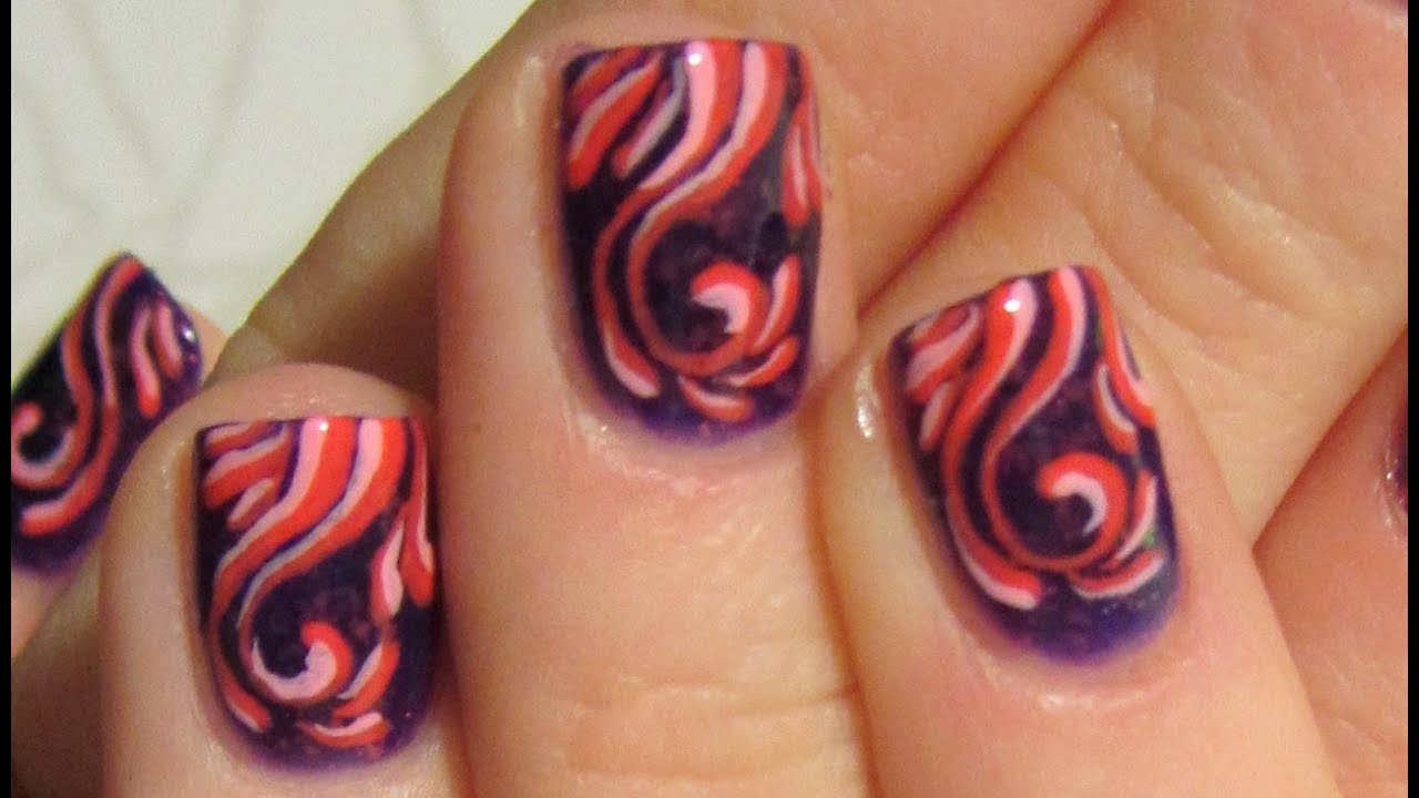 Red and White Peppermint Swirl Nail Art Tutorial - wide 10