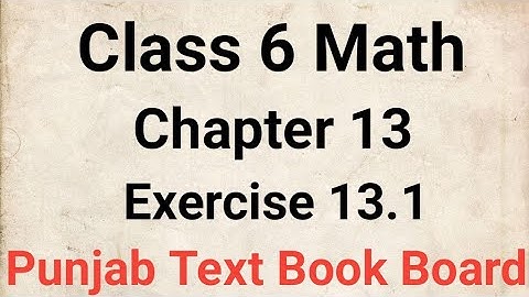 Class 6 Math Chapter 13 Exercise 13.1 Punjab Text Book | Class 6 Maths Chapter 13 Exercise 13.1