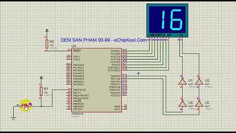 Bộ đếm sản phẩm 2 số 00-99 - ATmega16 - eChipKool SHOP