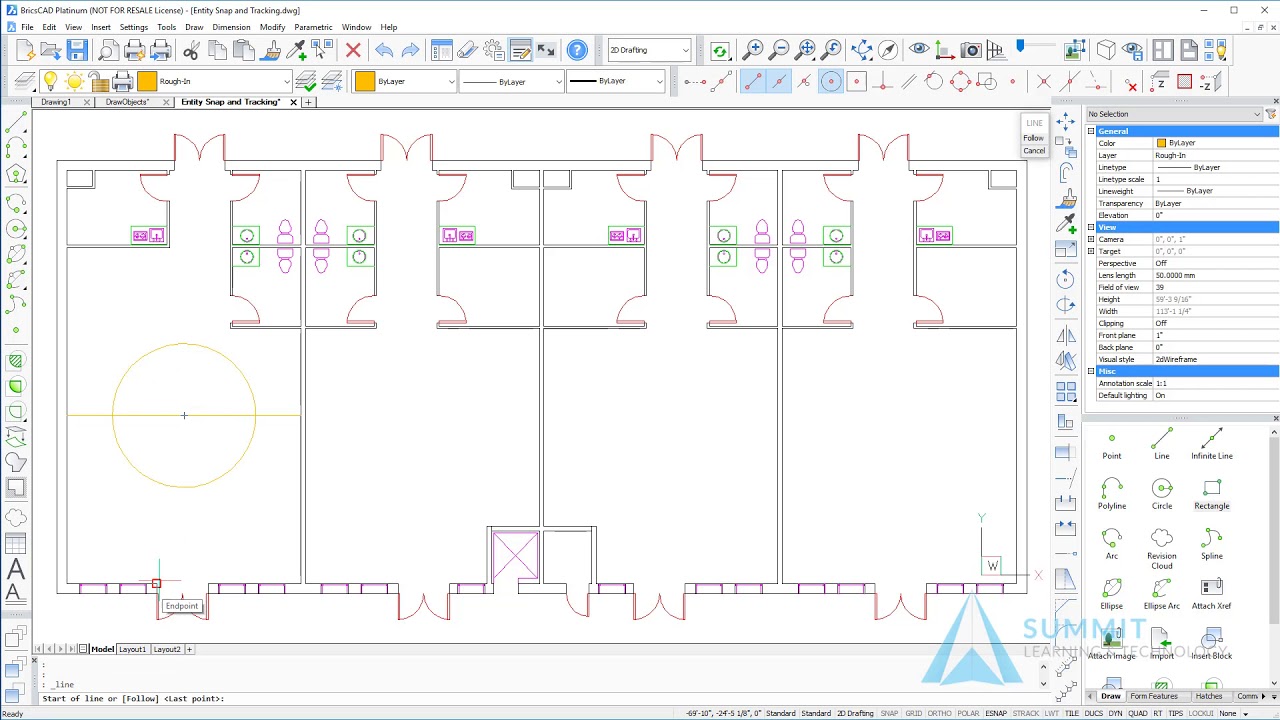 Learning BricsCAD - Working with Entity Snaps - YouTube