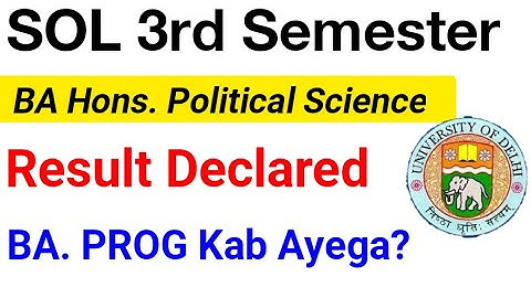 Du SOL BA Hons Political Science Third semester Result Declared 2022