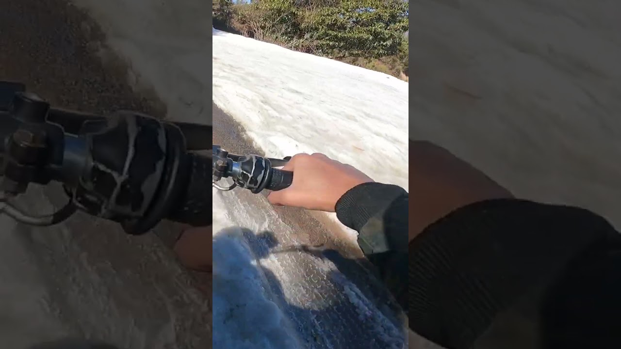 bike almost crash in black ice 