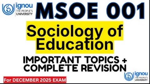 IGNOU MSOE 001 MOST IMPORTANT QUESTIONS FOR DEC 2025 EXAMS | IGNOU MSOE 001 Quick Revision #msoe001
