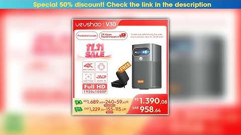 Flash Sale Vevshao V30 3D 4K Mini Projector Cinema Smart Android WiFi Portable 1080P Home Theater V