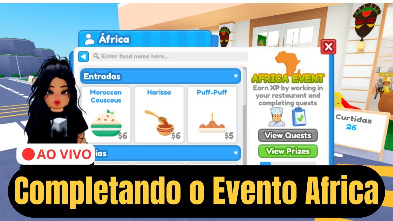 AO VIVO  EVENTO AFRICA - COMPLETANDO A MISSÃO  DAS COMIDA #1 