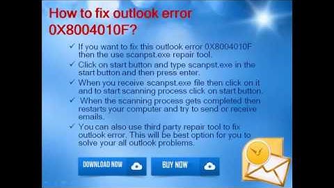 How to fix outlook error 0X8004010F