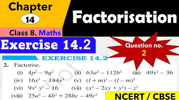 Exercise 14.2 |Question no.2| chapter 14 Factorisation | class 8 | Maths| NCERT