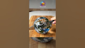Slicing a Glass Earth Planet 🌍✨ (ASMR Satisfying Cut)  #asmr #ai