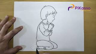 How to Draw a Someone Kneeling Easy step by step