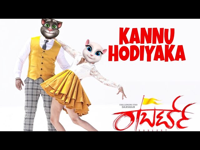 Kannu Hodiyaka Video Song (Robert Kannada Movie Songs) | Talking Tom and Angela Version class=