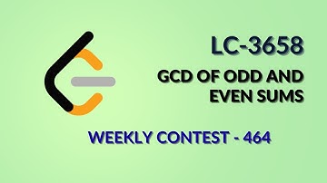 Leetcode 3658 | GCD of Odd and Even Sums | Weekly Contest 464 | Hindi | Java