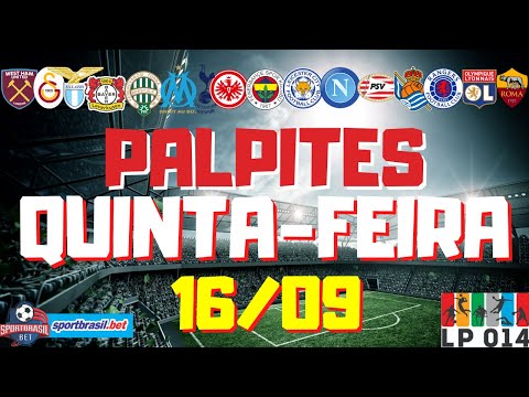 PALPITES DE FUTEBOL PARA O DIA 16/09/2021 - QUINTA-FEIRA / Liga Europa e Liga d Conferência Europeia