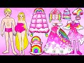 [🐾paper diy🐾] Poor vs Rich Rapunzel Mother &amp; Daughter Family #7 | Pink Rainbow vs Elemental House