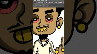 Creating custom cartoon cover art ‼️ 🔥🔥 #fyp #shorts #drawing #art #tutorial