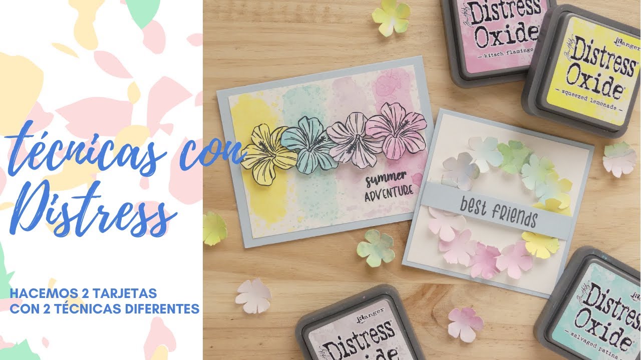 TÉCNICAS CON TINTAS DISTRESS OXIDE - PARTE 3 - TARJETA EFECTO ACUARELA