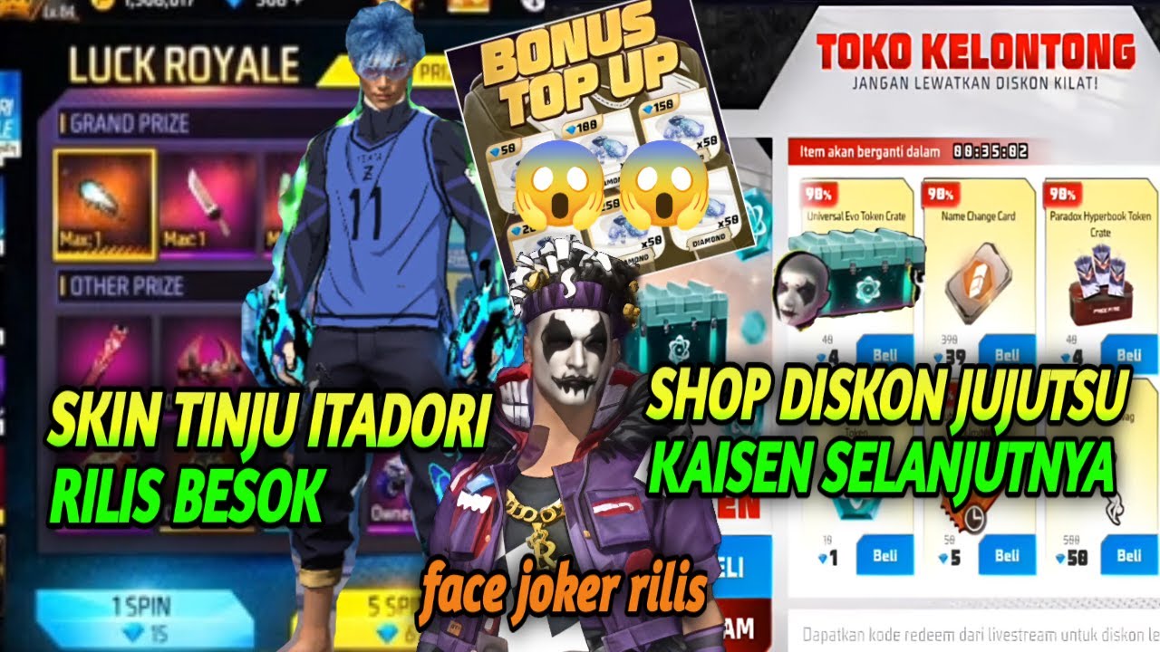 SHOP DISKON JUJUTSU KAISEN RILIS, TOKO KELONTONG RESMI RILIS, TGL RILIS SKIN TINJU ITADORI 