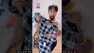 I got this pikachu black and white flannel shirt with a pokeball from the #pokemoncenter